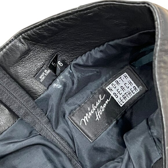 Women’s Vintage Michael Hoban North Beach leather pants black 1990s - Picture 2 of 5